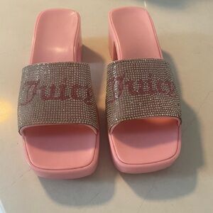 Juicy Couture Pink Rhinestone Sandals